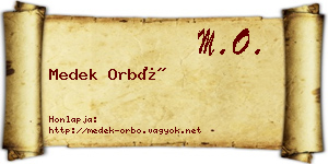 Medek Orbó névjegykártya